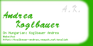 andrea koglbauer business card